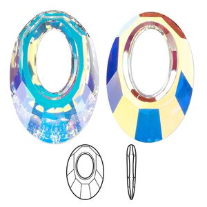 Focal 1pk crystal AB, Crystal Passions® 30x20mm pendant helios 6040