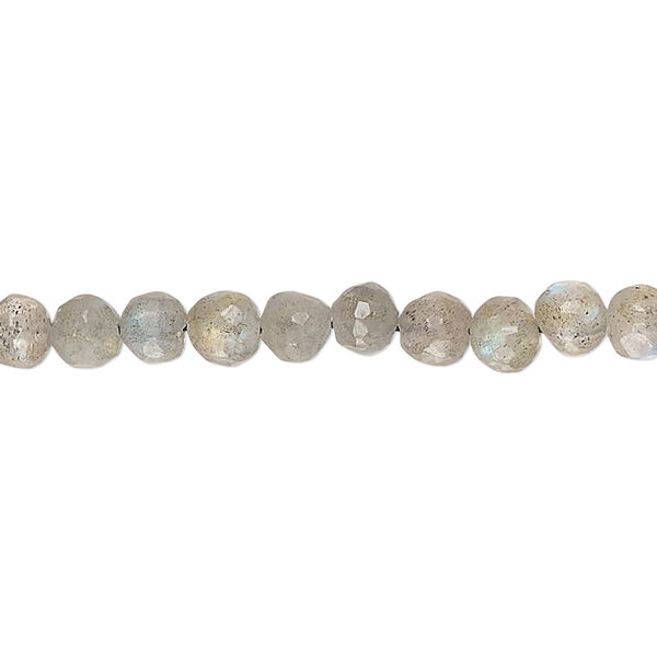 Labradorite 1pkg1, hand-cut faceted round bead natural C grade, 13 inch 4-5mm image number 0