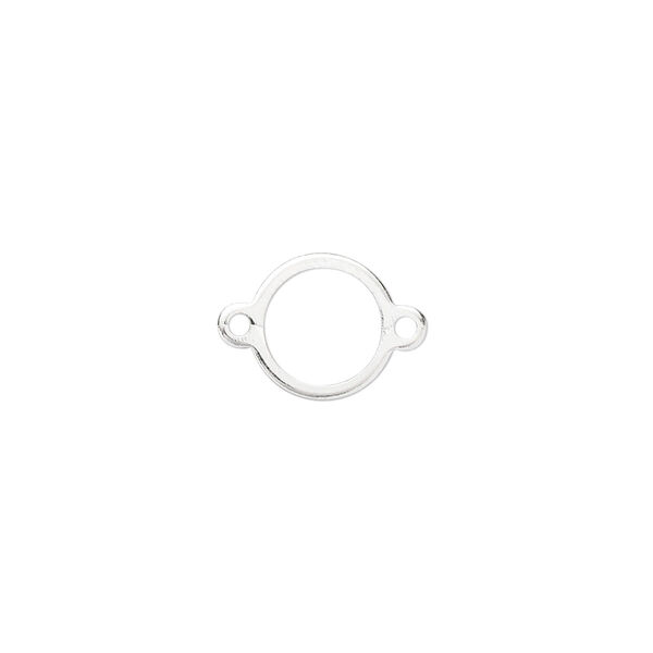 Link, silver-plated brass, 10mm open round. Sold per pkg of 20. image number 0