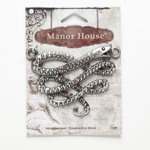 Focal, antique nickel-finished "pewter" (zinc-based alloy), 63x52mm snake. Sold individually.