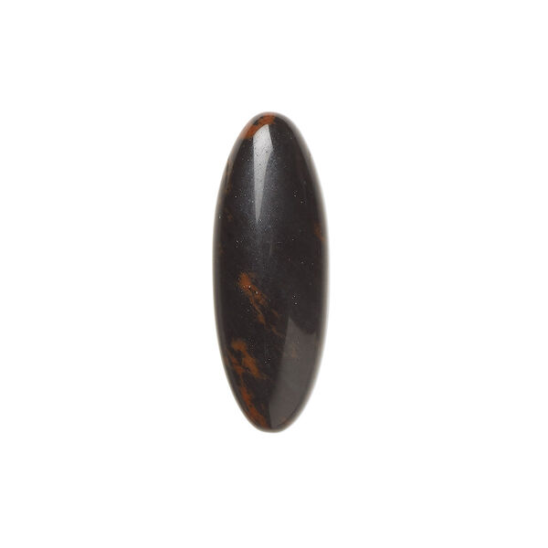 Cabochon, mahogany obsidian (natural), 22x8mm calibrated oval, B grade, Mohs hardness 5 to 5-1/2. Sold per pkg of 2. image number 0