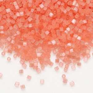 Seed bead, Preciosa Ornela Czech glass, pkg/500g, #11 2-cut hex, translucent solgel dyed satin rose, (05191).