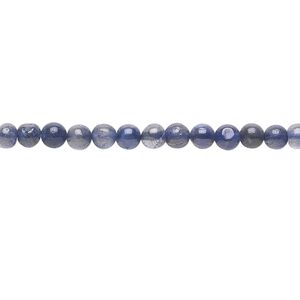 Iolite 1pkg1, hand-cut round bead 15.5-16 inch 4mm