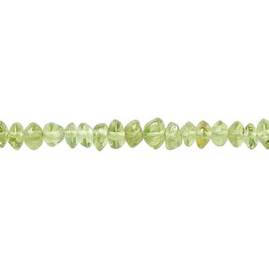 Peridot 1pkg1, hand-cut rondelle bead natural 15.5-16 inch 4x2mm-6x3mm