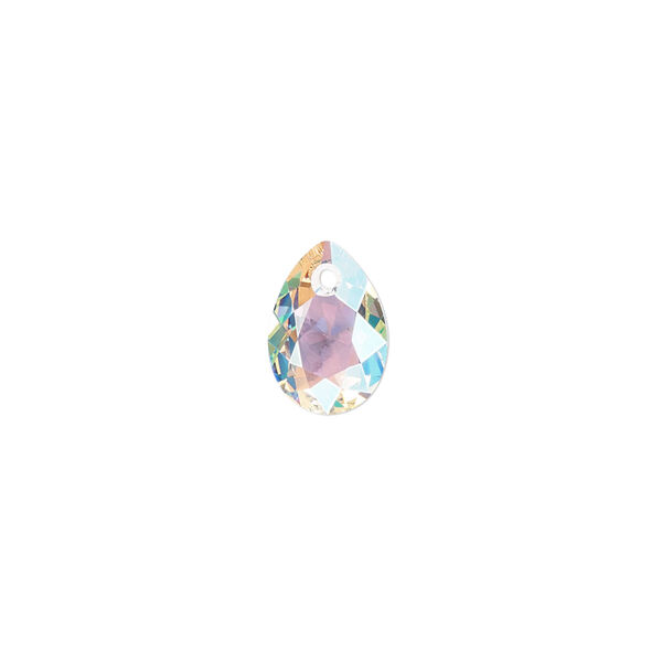 Drop 4pk crystal shimmer, Crystal Passions® 11.5x8mm pendant pear cut 6433 image number 0