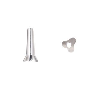 Bolo tip, sterling silver, 16.5x6.5mm, 3mm inside diameter. Sold individually.