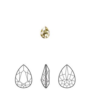 Fancy stone 2pk dark jonquil foil back, Crystal Passions® Regenerated 6x4mm pear 4320