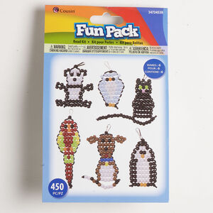 Lanyard kit mix 1pkg450, acrylic / nylon / silver-finished steel, mixed colors, animal theme.