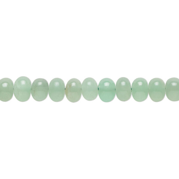 Green chalcedony 1pkg1, hand-cut rondelle bead 14 inch 6x3mm-7x4mm image number 0