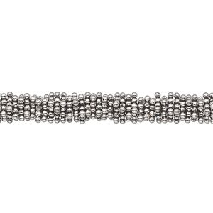 Bead, antiqued sterling silver, 5x1mm beaded square rondelle. Sold per 1-troy ounce pkg, approximately 180-200 beads.