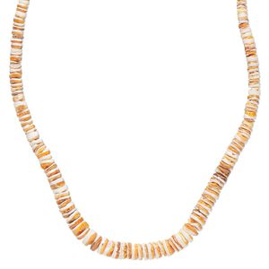 Bead, spiny oyster shell (natural) 3x2mm-8x5mm hand-cut graduated heishi, Mohs hardness 3-1/2. Sold per 18-inch strand.