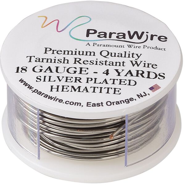 Wire, ParaWire™, enameled copper, hematite, round, 18 gauge. Sold per 4-yard spool. image number 0