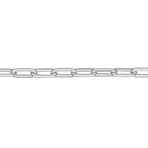 Chain, anodized aluminum, silver, 3.3mm paperclip. Sold per pkg of 25 feet.