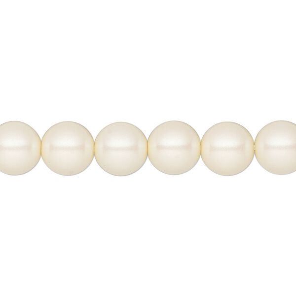 Pearl 25pk pearlescent cream, Preciosa Czech crystal 8mm round image number 0