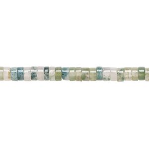 Moss agate 1pkg1, heishi bead natural 15.5-16 inch 4x2mm