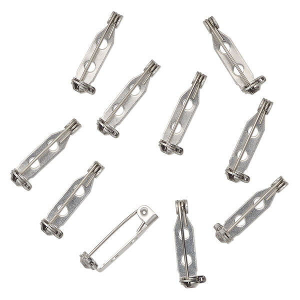 Pin back, stainless steel, pkg/10, 3/4 inch with locking bar. image number 0