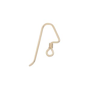Ear wire, 14Kt gold-filled, 17mm perfect balance angular shape with 3mm coil and open loop, 20 gauge. Sold per pkg of 25 pairs.