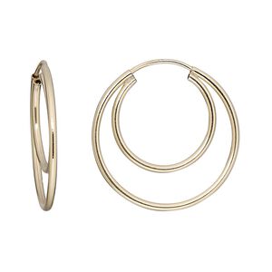 Earring hoop 1pkg2 14Kt gold-filled, 24mm double / endless loop, 21 gauge 1 pair