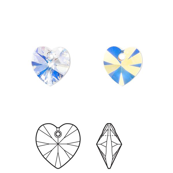 Drop 4pk crystal AB, Crystal Passions® 10mm pendant heart 6228 image number 0