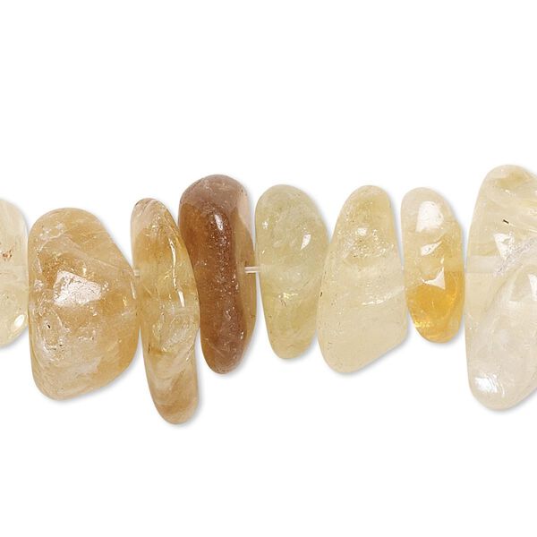 Bead, citrine (heated), extra-large chip, Mohs hardness 7. Sold per 8-inch strand. image number 0