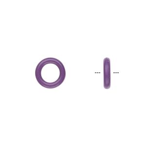 Component, Oh! Ring™, silicone, purple, 10mm round with 6mm hole. Sold per pkg of 300.
