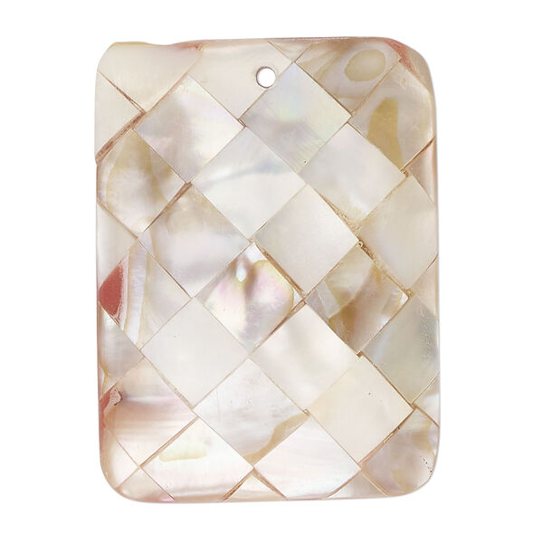 Focal, black lip shell (assembled), 37x27mm-40x30mm double-sided rectangle. Sold individually. image number 0
