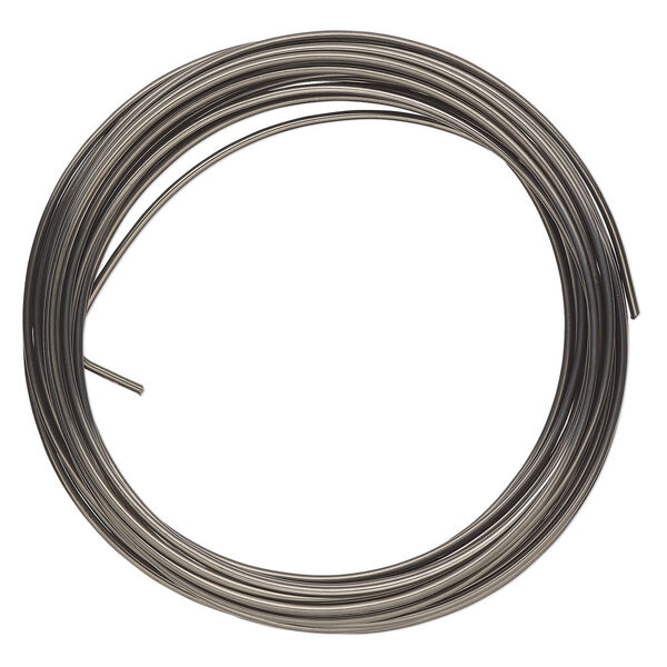 Wire, ParaWire™, enameled copper, hematite, round, 16 gauge. Sold per 15-foot coil. image number 0