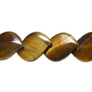Tigereye 1pkg1, lentil-drilled leaf bead natural 15.5-16 inch 18x13mm