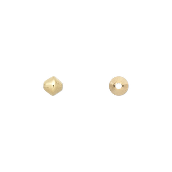 Bead, gold-plated brass, 5mm double cone. Sold per pkg of 100. image number 0