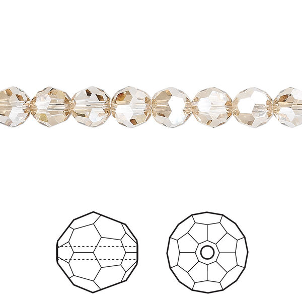 Bead 12pk crystal golden shadow, Crystal Passions® 6mm round 5000 image number 0