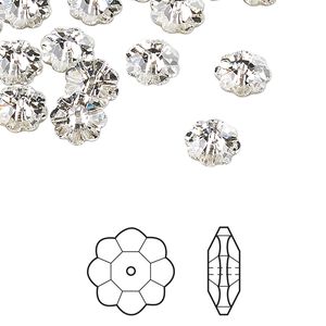 Margarita flower 12pk crystal foil back, Crystal Passions® 8x3mm 3700