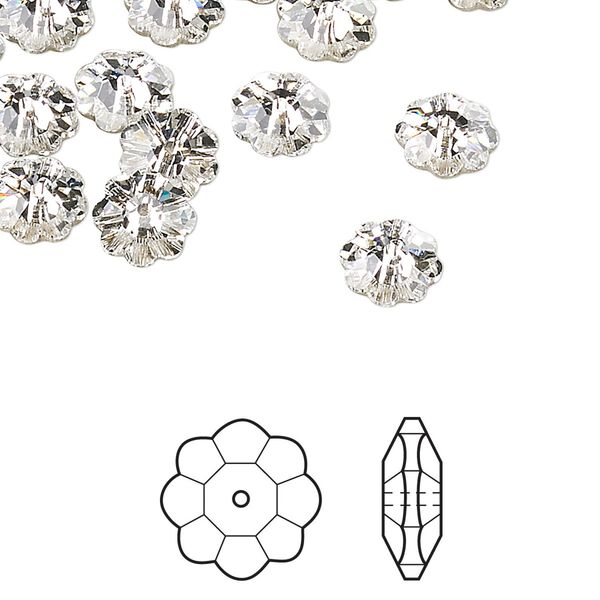 Margarita flower 12pk crystal foil back, Crystal Passions® 8x3mm 3700 image number 0