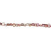 Mother-of-pearl shell 1pkg1, triangle tube bead 14 inch pink and soft gold 7x7mm-11x9mm image number 1
