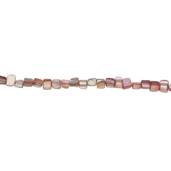 Mother-of-pearl shell 1pkg1, triangle tube bead 14 inch pink and soft gold 7x7mm-11x9mm image number 1