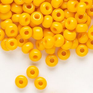 Seed bead, Preciosa Ornela Czech glass, pkg/500g, #2 rocaille, opaque orange, (93110).