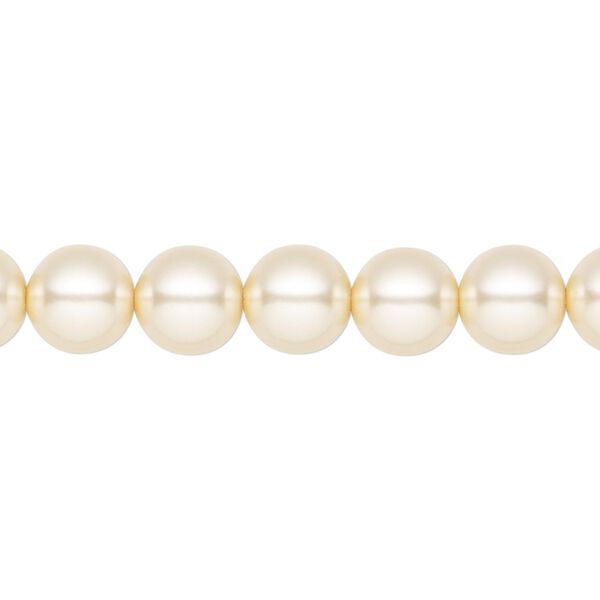 Pearl 100pk cream, Preciosa Czech crystal 8mm round image number 0