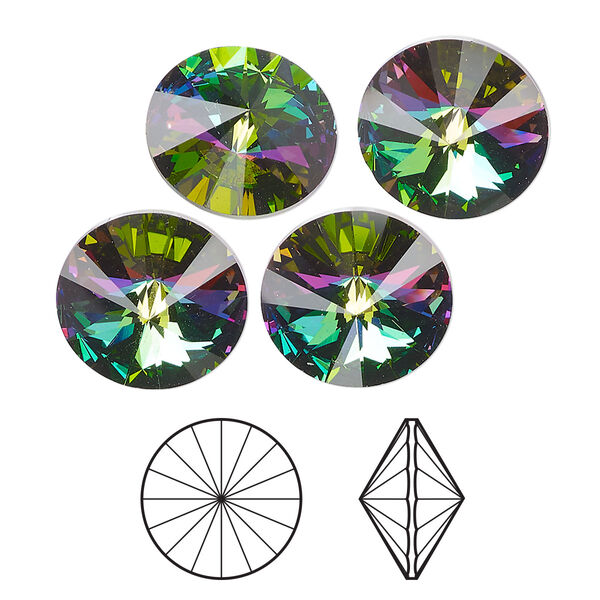 Chaton 12pk crystal electra, Crystal Passions® 14mm rivoli 1122 image number 0