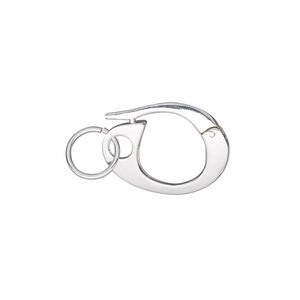 Clasp hinged hook 1pkg1 sterling silver, 19x14.5mm kidney, 1-strand
