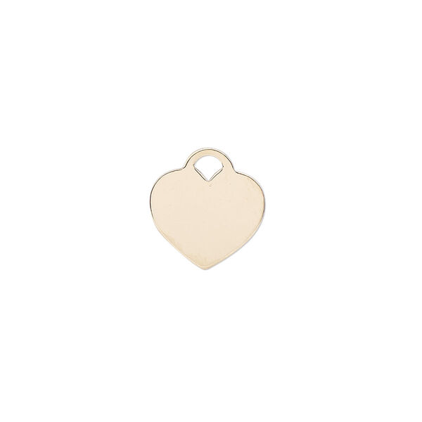 Drop, 14Kt gold-filled, 12mm heart. Sold individually. image number 0