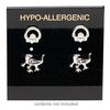 Earring card, flocked plastic, black and gold, 2x2-inch square with "HYPO-ALLERGENIC." Sold per pkg of 100. image number 1