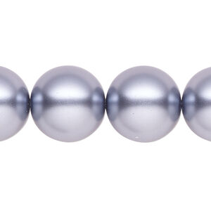 Pearl 1pk pewter, Celestial Crystal® 16mm round 15.5-16 inch