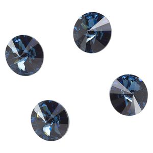 Chaton 4pk Montana foil back, Crystal Passions® 12mm rivoli 1122