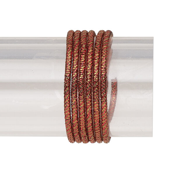 French wire, anodized copper, red and copper, 1.5mm tube. Sold per 20-gram pkg. image number 0
