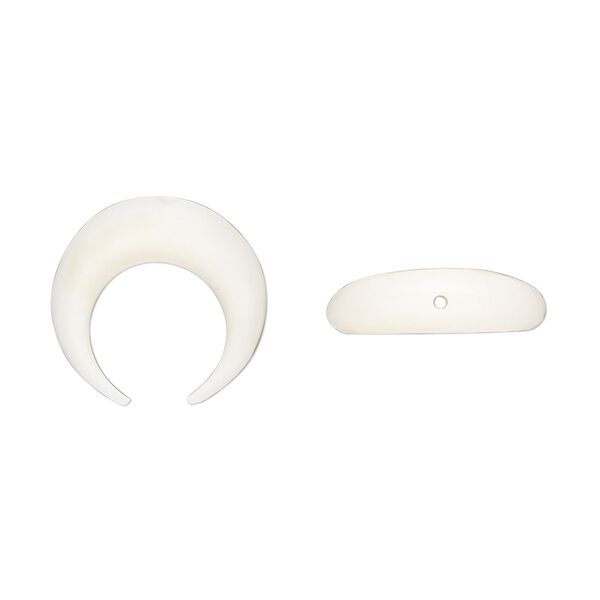 Bone 1pkg1, vertical-drilled naja bead white 16x16mm image number 0