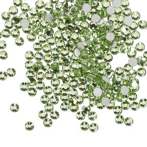 Flat back, Dance With Me™ crystal rhinestone, peridot, foil back, 2.7-2.9mm rose, SS10. Sold per pkg of 144 (1 gross).