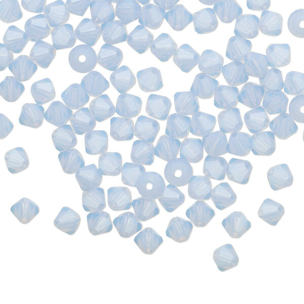 Bead 720pk light sapphire opal, Preciosa Czech crystal 4mm bicone image number 0