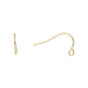 Ear wire fishhook 1pkg4 sterling silver, 11mm / open loop, 21 gauge "vermeil" 2 pair