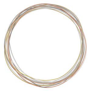 Necklace cord, steel, metallic tones, 1.3mm coil, 18 inches with twist-in ends. Sold per pkg of 10.