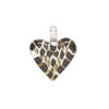 Drop, lampworked glass 1pkg1, opaque multicolored with gold-colored glitter, 19x17mm-22x20mm single-sided heart. image number 0