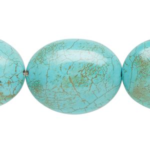 Magnesite 1pkg1, flat oval bead 15.5-16 inch 25x20mm-30x25mm